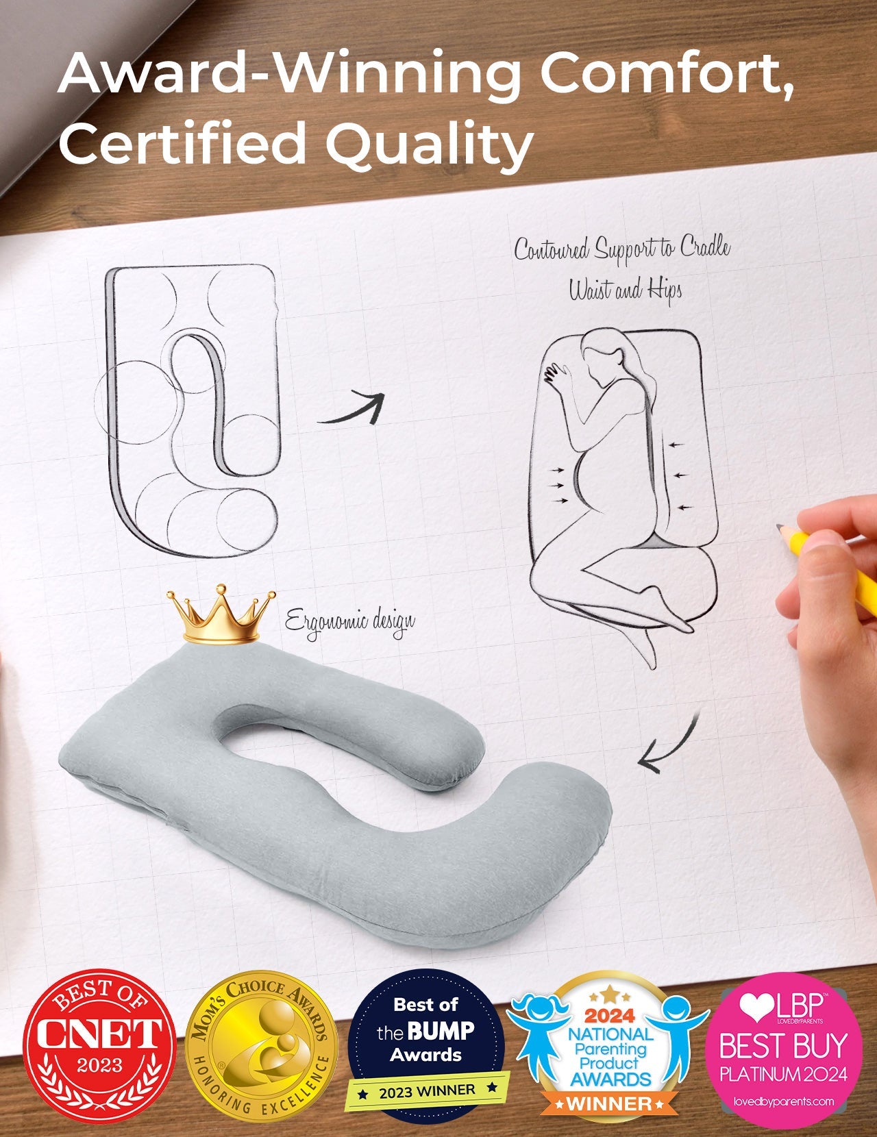 Huggable -  U Shaped Maternity Body Pillow